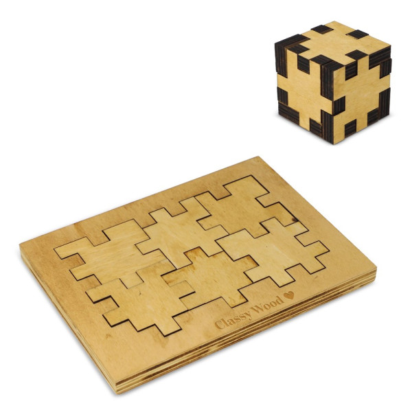 Houten kubus puzzel