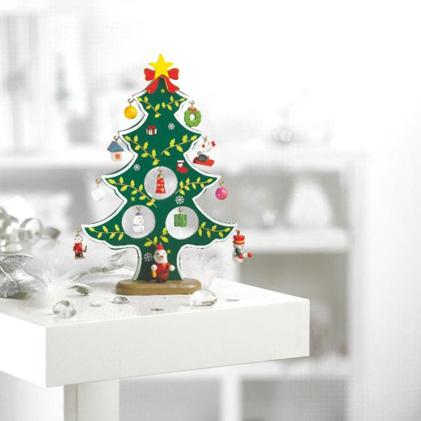 WOODTREE - Houten kerstboom met decoratie